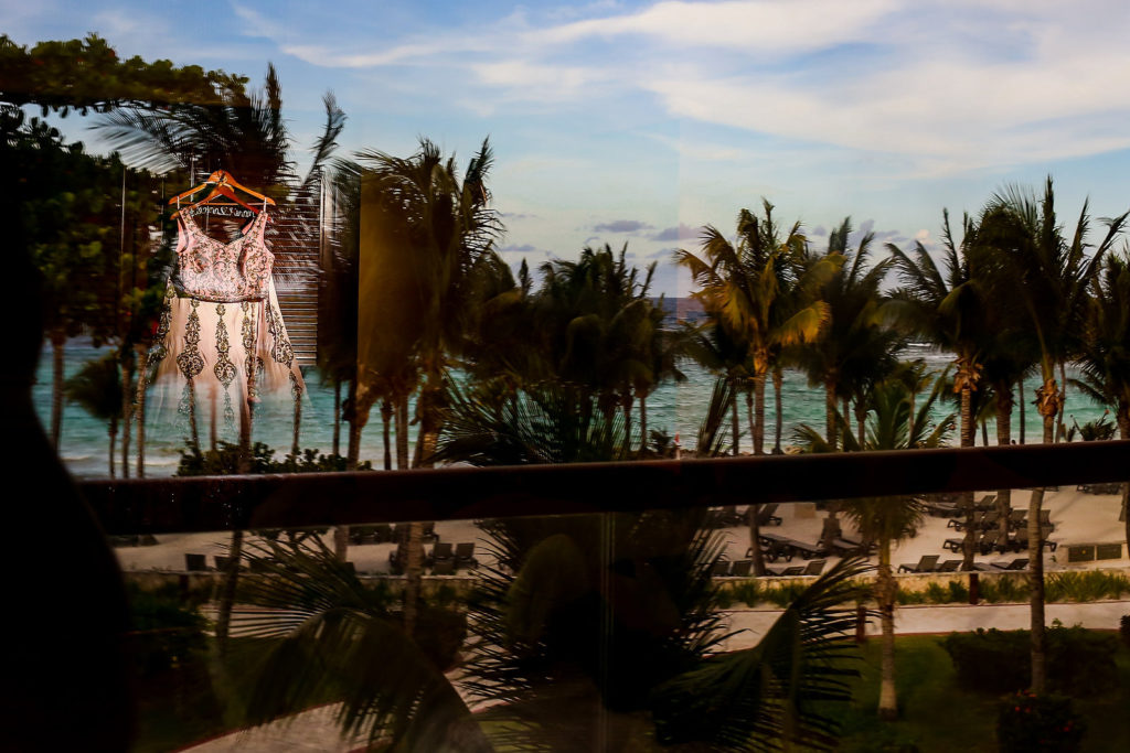 Pink Lehenga ready for a Barcelo Riviera Maya Indian Wedding by Jhankarlo Photography