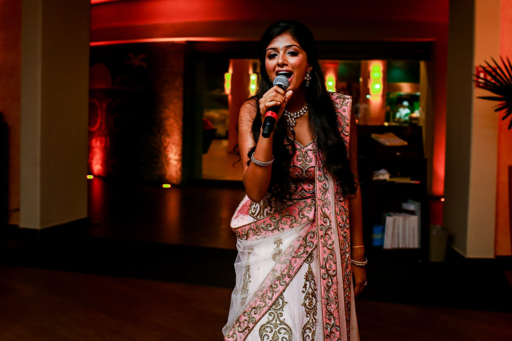 Bride at her Barcelo Riviera Maya Indian Wedding by Jhankarlo Photography